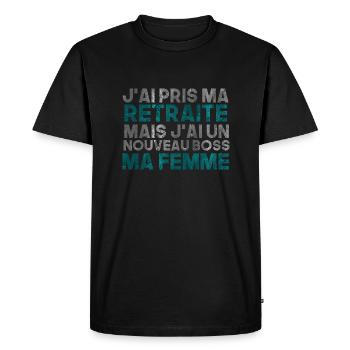 j'ai pris ma retraite - T-shirt Premium bio Homme - noir - Devant - Nico (187cm)