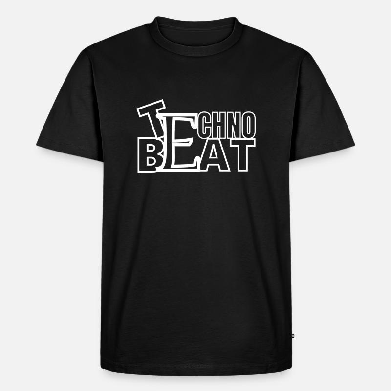 Techno Beat - Männer Premium Bio T-Shirt - Schwarz