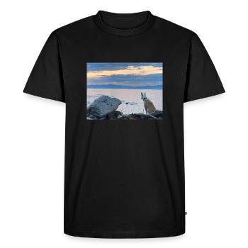 M. Charly sur la plage - T-shirt Premium bio Homme - noir - Devant - Nico (187cm)
