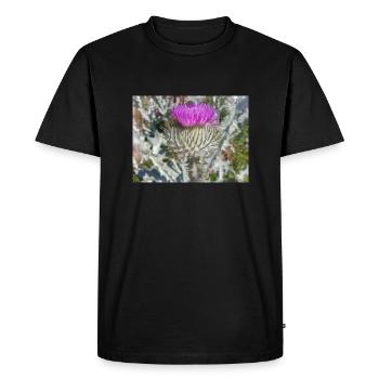 Scotch cotton thistle also woolly thistle - Men's Premium Organic T-Shirt - black - Front - Nico (187cm)