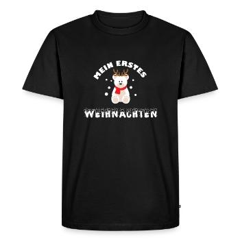 Mon premier Noël avec un ours mignon - T-shirt Premium bio Homme - noir - Devant - Nico (187cm)