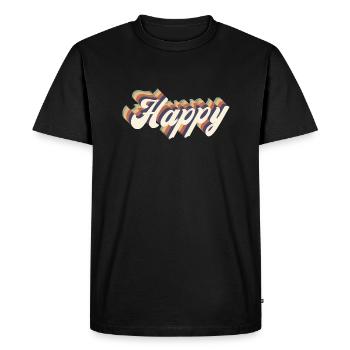 happy vintage - T-shirt Premium bio Homme - noir - Devant - Nico (187cm)