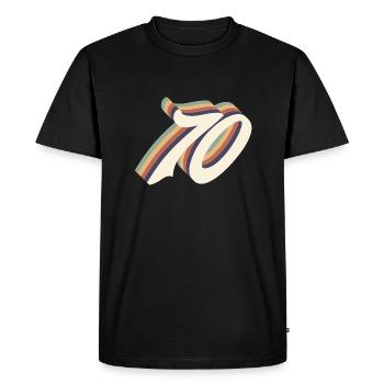 70th anniversary vintage - Men's Premium Organic T-Shirt - black - Front - Nico (187cm)