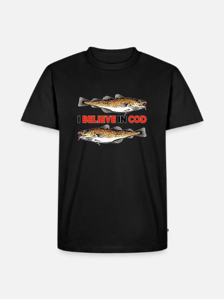 Fishing - I believe in Cod - Men's Premium Organic T-Shirt - black