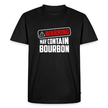 Avertissement peut contenir du whisky à boire au bourbon - T-shirt Premium bio Homme - noir - Devant - Nico (187cm)