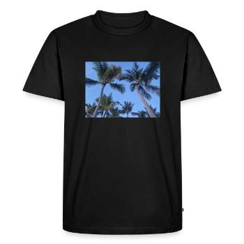 Palme - Männer Premium Bio T-Shirt - Schwarz - Vorne - Nico (187cm)