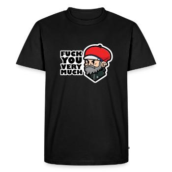 Fuck you very much - Men's Premium Organic T-Shirt - black - Front - Nico (187cm)