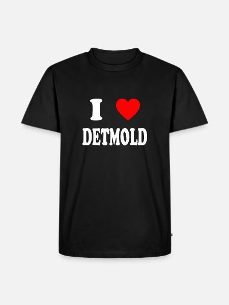I love Detmold - Männer Premium Bio T-Shirt - Schwarz
