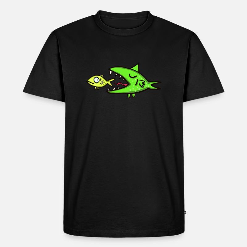 Fischjagd - Männer Premium Bio T-Shirt - Schwarz