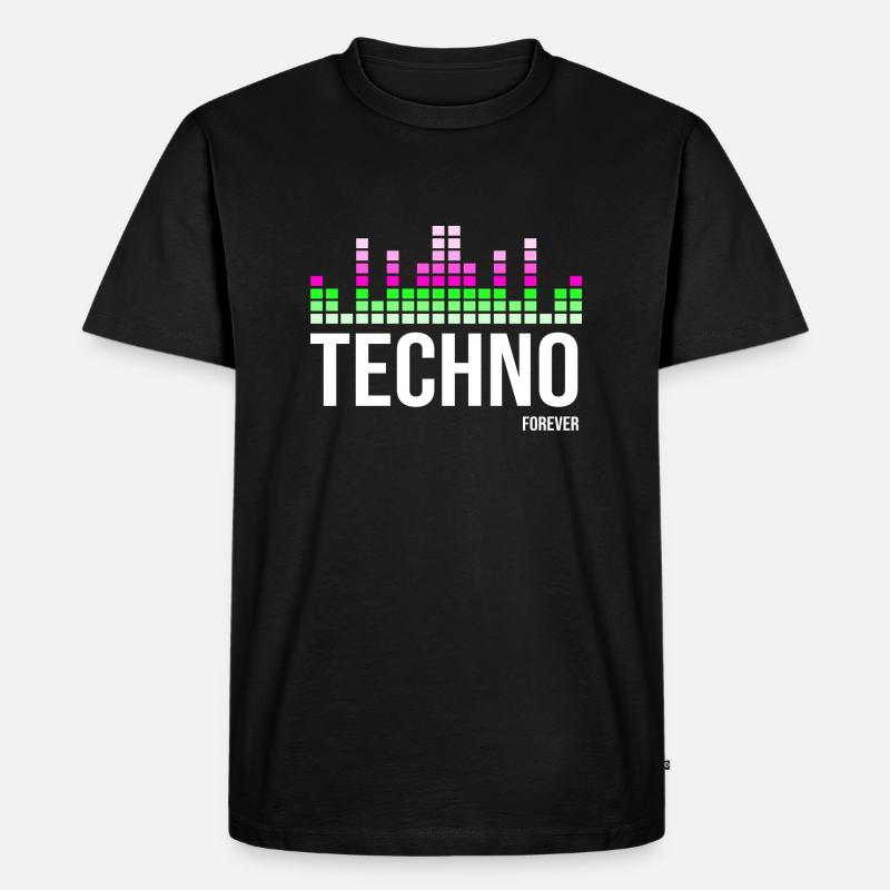 Techno - Männer Premium Bio T-Shirt - Schwarz