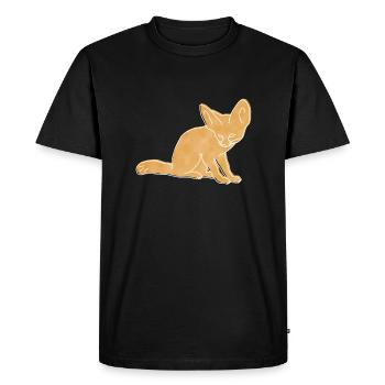 « Fennek », Boho Line Art Design, série « Desert » - T-shirt Premium bio Homme - noir - Devant - Nico (187cm)