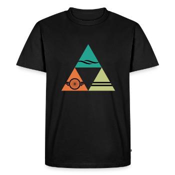 Triathlon TRIATHLÈTE « natation-vélo-course » - T-shirt Premium bio Homme - noir - Devant - Nico (187cm)