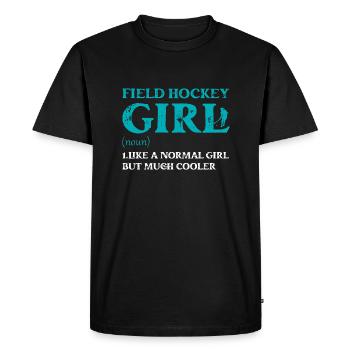 Fille De Hockey Sur Gazon Comme Une Fille Normale Mais Beaucoup Cool - T-shirt Premium bio Homme - noir - Devant - Nico (187cm)