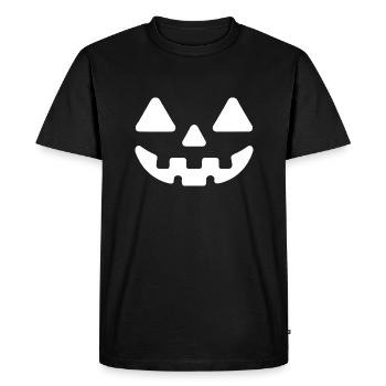 Jack o Lanterne Visage de citrouille - T-shirt Premium bio Homme - noir - Devant - Nico (187cm)