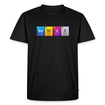 Génie - T-shirt Premium bio Homme - noir - Devant - Nico (187cm)