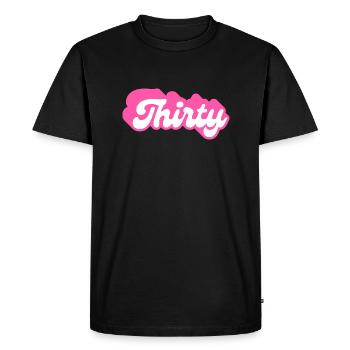 Thirty Birthday - 30th Birthday Retro Pink - Men's Premium Organic T-Shirt - black - Front - Nico (187cm)