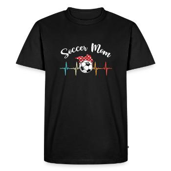 Mama Soccer Stuff Mamans Joueur Heratbeat Soccer Maman - T-shirt Premium bio Homme - noir - Devant - Nico (187cm)