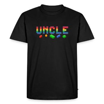 Famille de blocs de briques de construction Uncle Master Builder - T-shirt Premium bio Homme - noir - Devant - Nico (187cm)