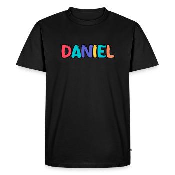 Name - Daniel - Men's Premium Organic T-Shirt - black - Front - Nico (187cm)