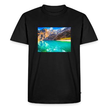 ALPEN LAKE - Men's Premium Organic T-Shirt - black - Front - Nico (187cm)
