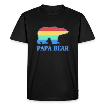 Dad bear gift father father's day - Men's Premium Organic T-Shirt - black - Front - Nico (187cm)