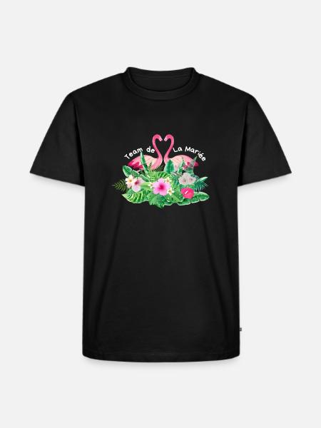 Tropical Flamingo Bridal Team - Men's Premium Organic T-Shirt - black