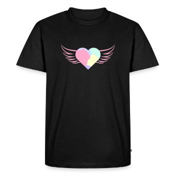 Coeur Pastel avec Ailes - ApriNoeScor - T-shirt Premium bio Homme - noir - Devant - Nico (187cm)