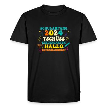 Parents School Child Primary School First Grade Enrollment - Men's Premium Organic T-Shirt - black - Front - Nico (187cm)