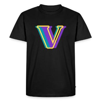 Lettre V multicolore - T-shirt Premium bio Homme - noir - Devant - Nico (187cm)