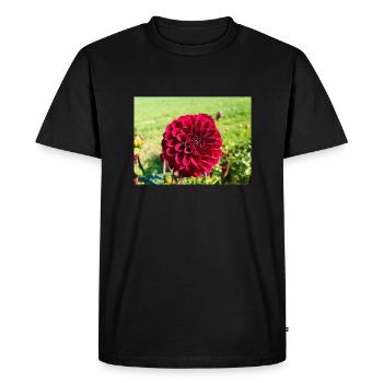 Dahlia (in german Dahlie) Dahlia - Men's Premium Organic T-Shirt - black - Front - Nico (187cm)