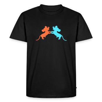 2 Mice Dance Hands Holding Couple Team Friends Love - Men's Premium Organic T-Shirt - black - Front - Nico (187cm)