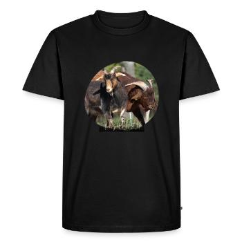 Chèvres - T-shirt Premium bio Homme - noir - Devant - Nico (187cm)