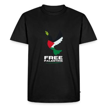 Free Palestine Freedom Dove - Men's Premium Organic T-Shirt - black - Front - Nico (187cm)