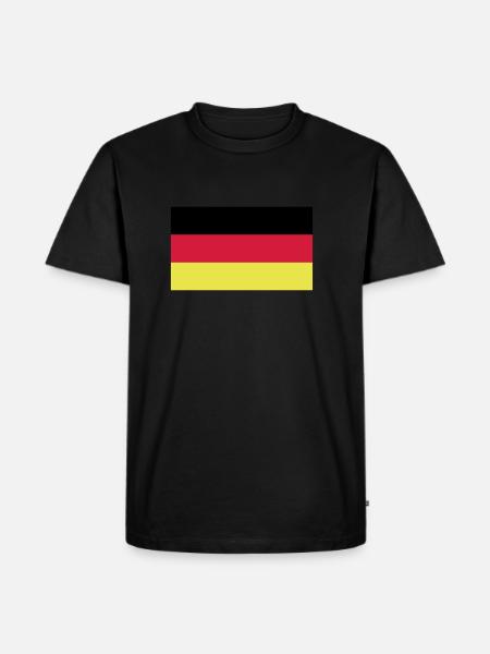 deutschlandflagge - Männer Premium Bio T-Shirt - Schwarz