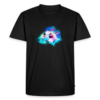 Balle de football coloré - T-shirt Premium bio Homme - noir - Devant - Nico (187cm)