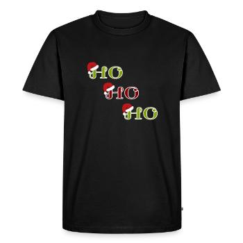 Ho Ho Ho - Männer Premium Bio T-Shirt - Schwarz - Vorne - Nico (187cm)