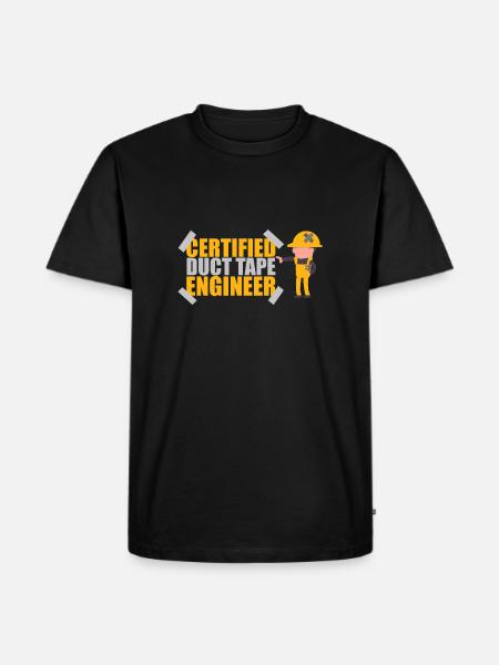 Certified Duct Tape Engineer Geschenkidee - Männer Premium Bio T-Shirt - Schwarz