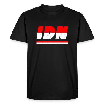 Indonésie drapeau drapeau IDN - T-shirt Premium bio Homme - noir - Devant - Nico (187cm)