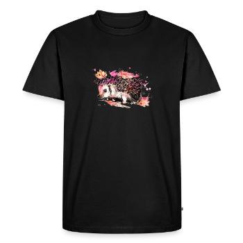Hérisson en quête de nourriture - T-shirt Premium bio Homme - noir - Devant - Nico (187cm)
