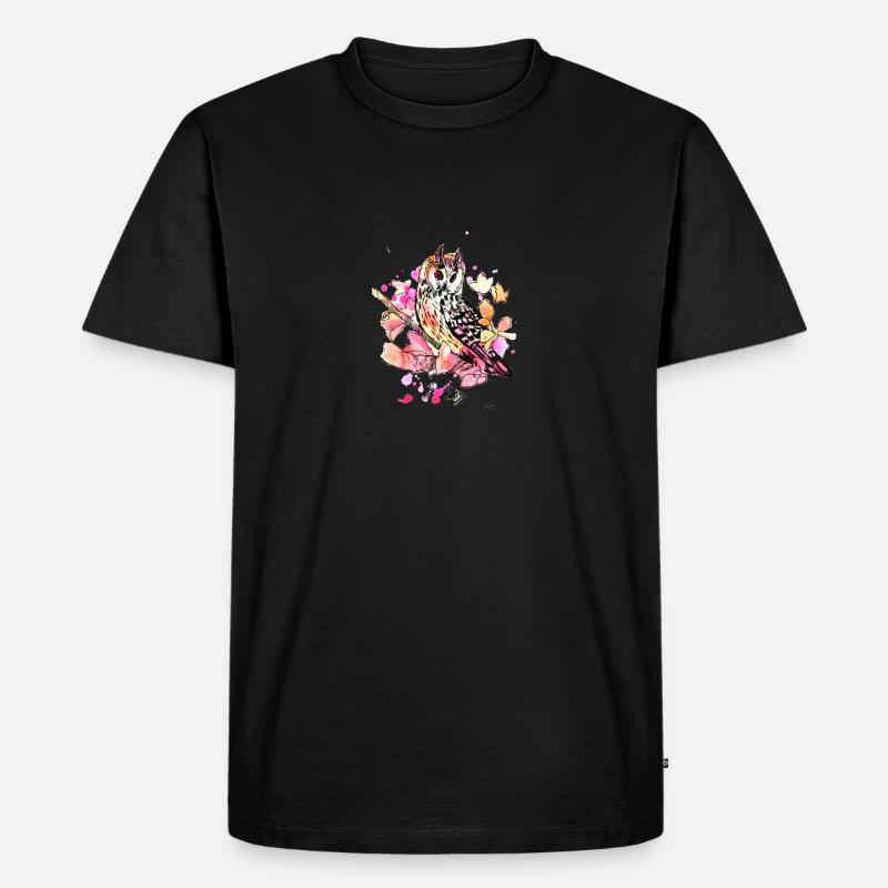 Eule im Herbst 2 - Männer Premium Bio T-Shirt - Schwarz