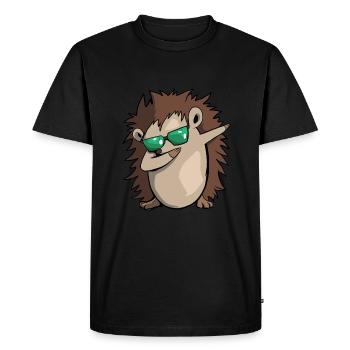 Dabbing Igel - Männer Premium Bio T-Shirt - Schwarz - Vorne - Nico (187cm)