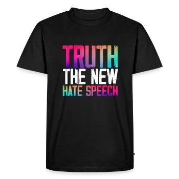 Truth the New Hate Speech - Men's Premium Organic T-Shirt - black - Front - Nico (187cm)