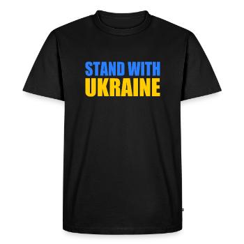 stand with ukraine - T-shirt Premium bio Homme - noir - Devant - Nico (187cm)
