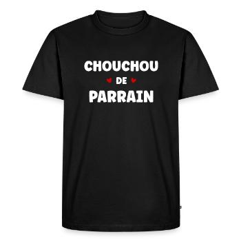 chouchou de parrain - T-shirt Premium bio Homme - noir - Devant - Nico (187cm)