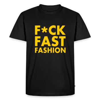 Fuck fast fashion - T-shirt Premium bio Homme - noir - Devant - Nico (187cm)