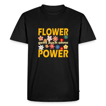 Flower Power - Männer Premium Bio T-Shirt - Schwarz - Vorne - Nico (187cm)