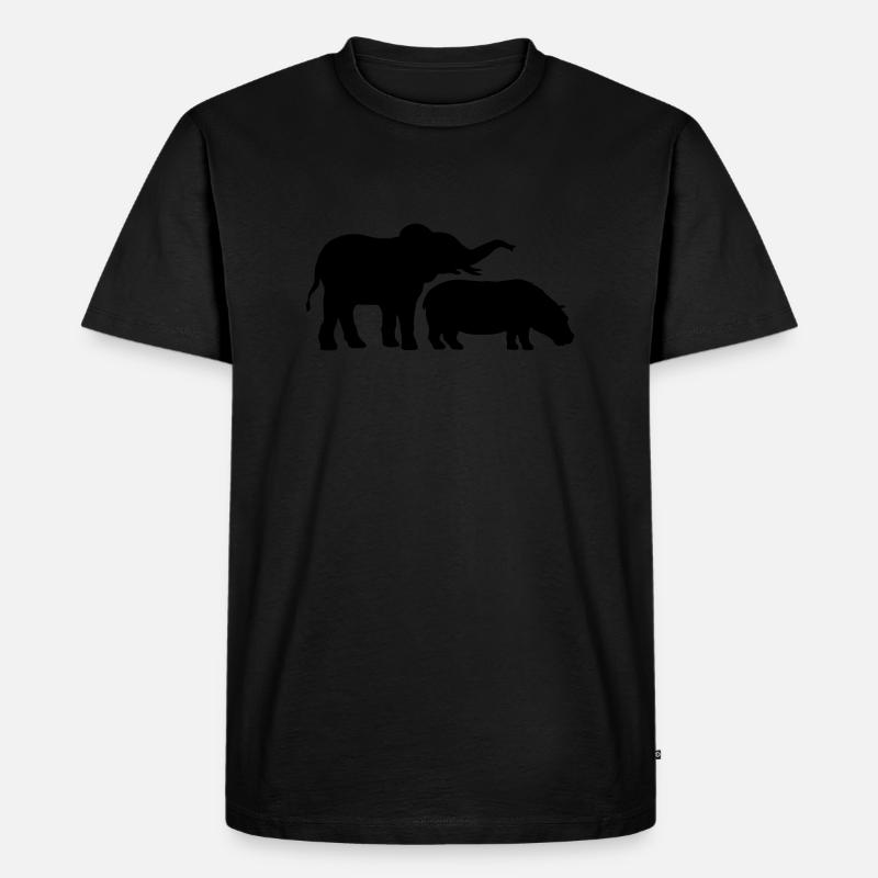 Nilpferd Elefant Dickhäuter Team - Männer Premium Bio T-Shirt - Schwarz