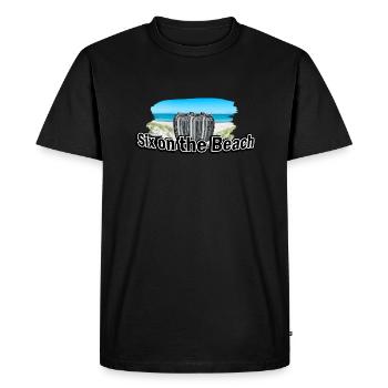 Six on the Beach Pun Sex Party Beer Sixpack - Men's Premium Organic T-Shirt - black - Front - Nico (187cm)