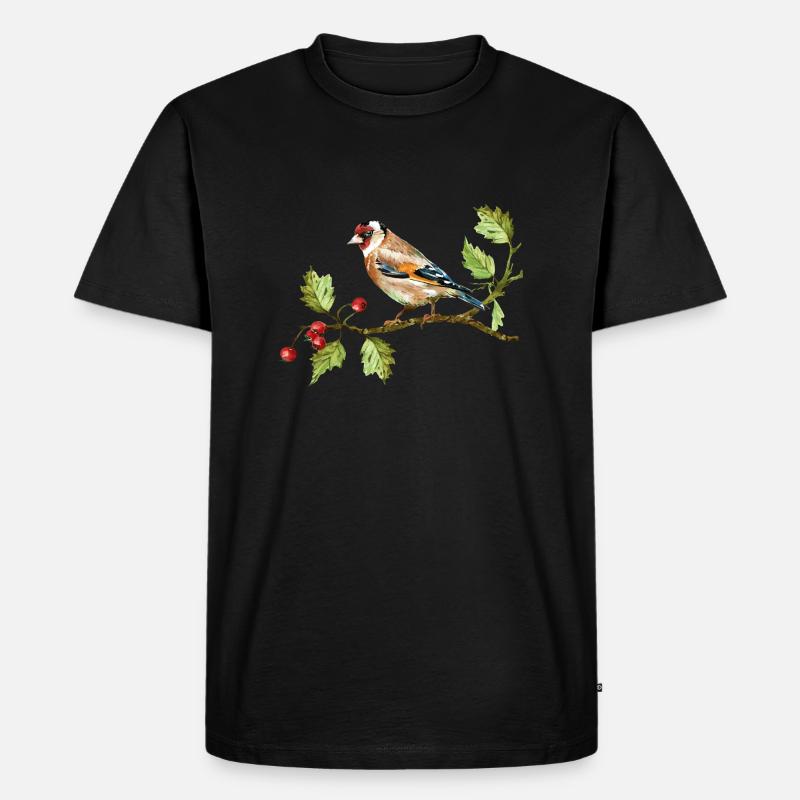 Bunter Vogel - Männer Premium Bio T-Shirt - Schwarz