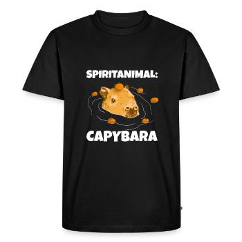 Capybara Orange Meme Design - Men's Premium Organic T-Shirt - black - Front - Nico (187cm)